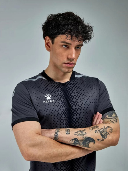 Футбольная форма KELME Short Sleeve Football Uniform (Dark Grey/Black)