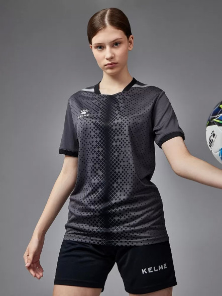 Футбольная форма KELME Short Sleeve Football Uniform (Dark Grey/Black)