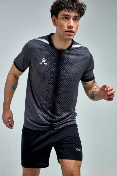 Футбольная форма KELME Short Sleeve Football Uniform (Dark Grey/Black)