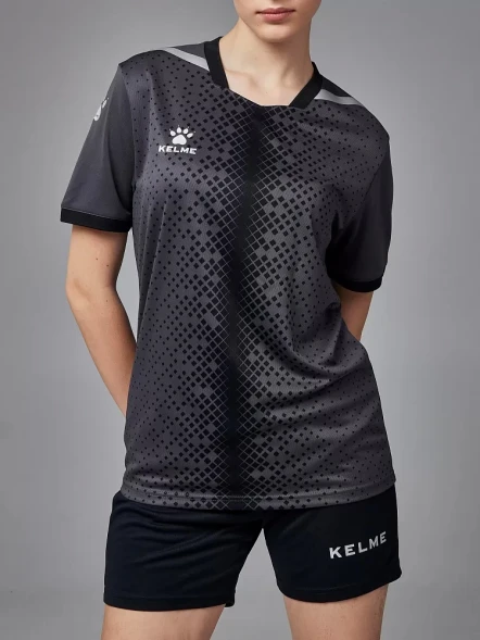 Футбольная форма KELME Short Sleeve Football Uniform (Dark Grey/Black)