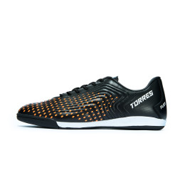 Бутсы зальные TORRES FLEX, TS134232-124-38, р.38, резина,ПУ,текстиль, чёрно-оранжевый