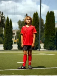 Детская футбольная форма KELME S/S Football Set Kid (Red/Dark Grey)