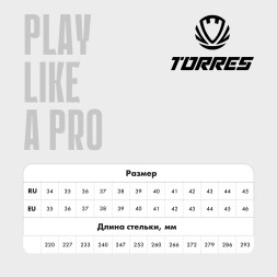 Бутсы зальные TORRES RAYO, TS134234-124-38, р.38, резина,ПУ,текстиль, чёрно-оранжевый