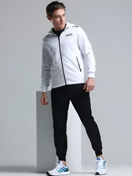 Спортивный костюм KELME Men's Hooded Knitted Jacket Suit (White/Black)