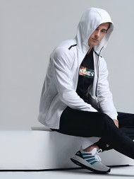 Спортивный костюм KELME Men's Hooded Knitted Jacket Suit (White/Black)
