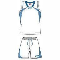 Форма баскетбольная ASICS (майка+шорты) SET SUNS (артикул: T199Z4-0143)(Белый, Голубой)