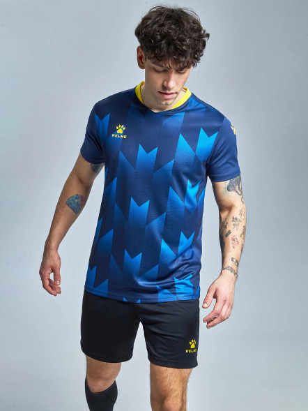 Футбольная форма KELME Short-Sleeved Football Suit (Dark Blue/Black)