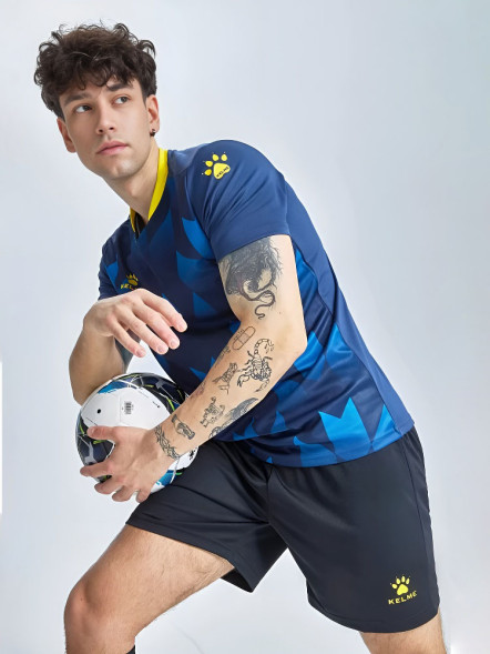 Футбольная форма KELME Short-Sleeved Football Suit (Dark Blue/Black)