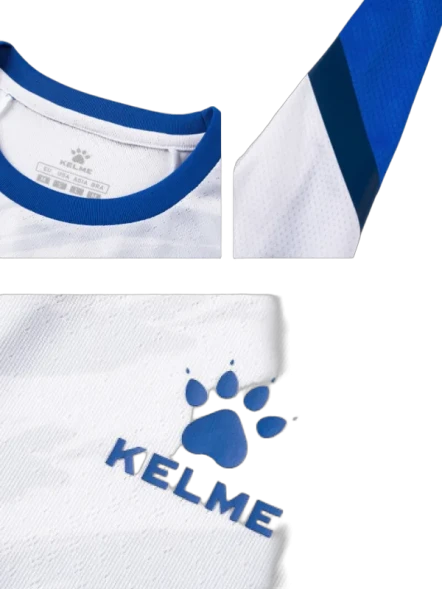 Футбольная форма KELME Short-Sleeved Football Suit (White/Blue)