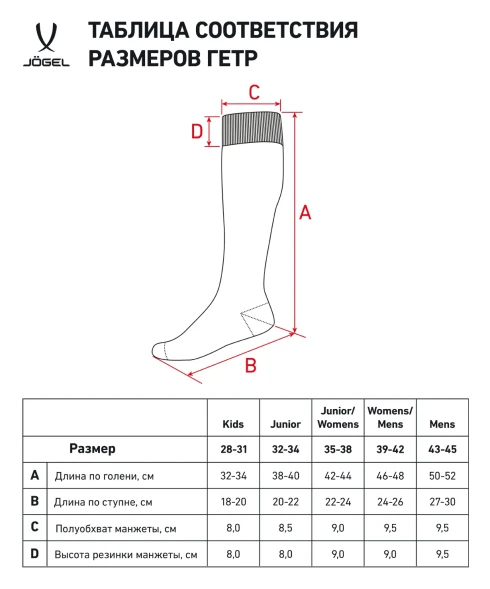Гетры футбольные JOGEL Match Socks, синий