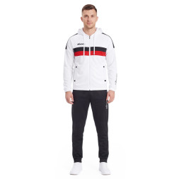 Костюм спорт. муж. с капюш. MIKASA MT550/701-078-3XL, р.3XL, 100% полиэстер, бело-черно-красный