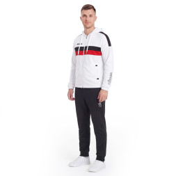 Костюм спорт. муж. с капюш. MIKASA MT550/701-078-XL, р.XL, 100% полиэстер, бело-черно-красный