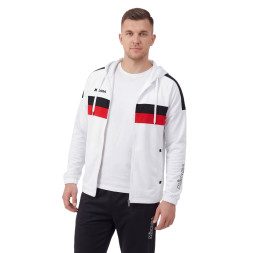 Костюм спорт. муж. с капюш. MIKASA MT550/701-078-XL, р.XL, 100% полиэстер, бело-черно-красный