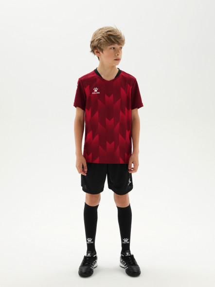 Детская футбольная форма KELME Short-Sleeved Football Suit (Burgundy/Black)