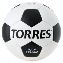 Мяч футб. TORRES Main Stream, F30185, р.5, 32 пан. ПУ, 4 под. слоя, руч. сшивка, бело-черный