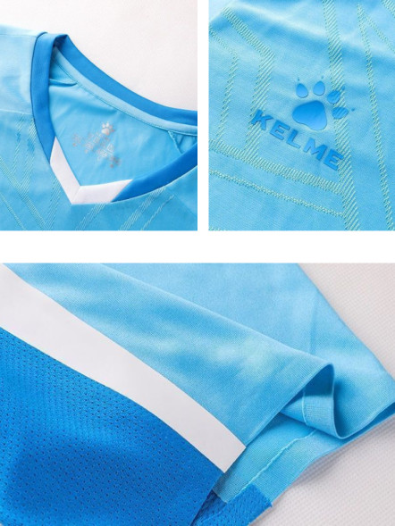 Футбольная форма KELME Short-sleeved Football Suit Light Blue