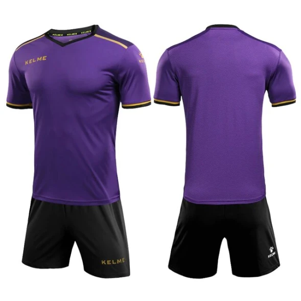 Детская футбольная форма KELME S/S Football Set Kid (Light Purple/Black)