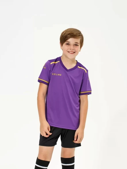 Детская футбольная форма KELME S/S Football Set Kid (Light Purple/Black)