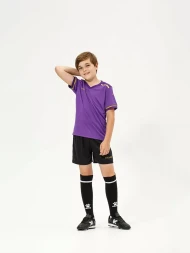 Детская футбольная форма KELME S/S Football Set Kid (Light Purple/Black)