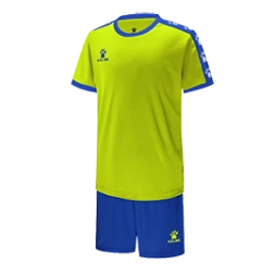 Детская футбольная форма KELME Short Sleeve Football Set Kids (Light Green/Blue)