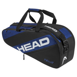 Сумка-чехол HEAD Team Racquet Bag M, 262324-BLBK, с карманом, для 6 тен.ракеток, черно-синий