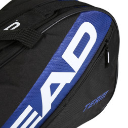 Сумка-чехол HEAD Team Racquet Bag M, 262324-BLBK, с карманом, для 6 тен.ракеток, черно-синий