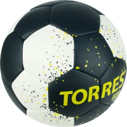 Мяч ганд. TORRES PRO, H32163, р.3, ПУ, 4 подкл. слоя, гибрид. сшивка, черно-бел-желт