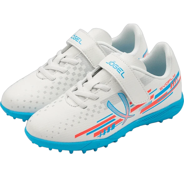 Бутсы многошиповые JOGEL Evofly TF Talant White/blue, детский