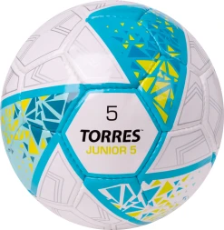 Мяч футб. TORRES Junior-3, F323803, р.3,глянц.ПУ, 4 сл, 32 п,руч.сш,бел-крас-жел