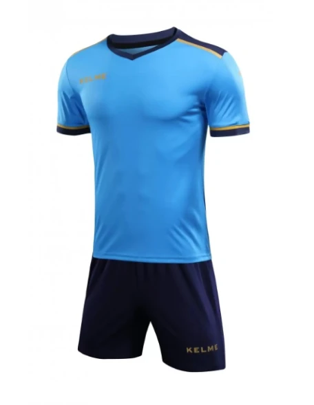 Детская футбольная форма KELME S/S Football Set Kid (Light Blue/Dark Blue)