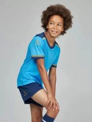Детская футбольная форма KELME S/S Football Set Kid (Light Blue/Dark Blue)