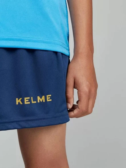 Детская футбольная форма KELME S/S Football Set Kid (Light Blue/Dark Blue)