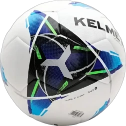 Мяч футбольный KELME Leather Football (18.2) (32 Panels) (White/Light Blue)