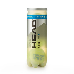 Мяч для падела HEAD Padel Pro+, 540203, уп.3 шт, войлок,нат.резина,желтый