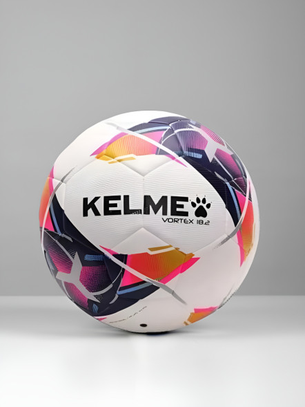 Мяч футбольный KELME Leather Football (18.2) (32 Panels) (White/Orange)