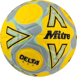 Мяч футб. MITRE Delta One 24, 5-B01787C60, р.5, FIFA Quality, 14п, ТПУ, термосшивка, желто-серый