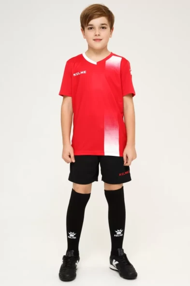 Детская футбольная форма KELME S/S Football Set Kid (Red/Black)