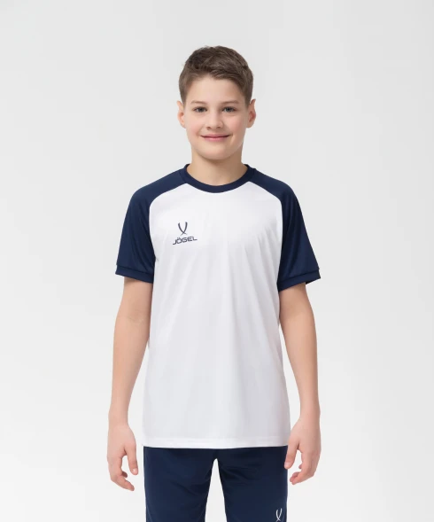 Футболка игровая JOGEL CAMP Reglan Jersey, белый/темно-синий, детский