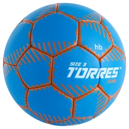 Мяч ганд. TORRES Club, H32443, р.3, ПУ, 5 подкл. слоев, руч. сшивка, синий