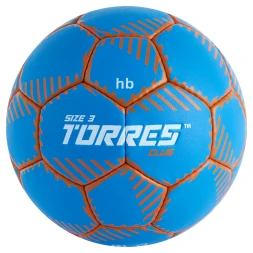 Мяч ганд. TORRES Club, H32443, р.3, ПУ, 5 подкл. слоев, руч. сшивка, синий