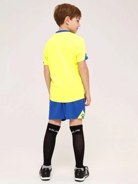 Детская футбольная форма KELME Short Sleeve Football Uniform (Citric/Blue)