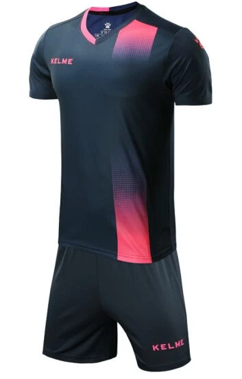 Детская футбольная форма KELME Short Sleeve Football Kid (Dark Blue/Pink)