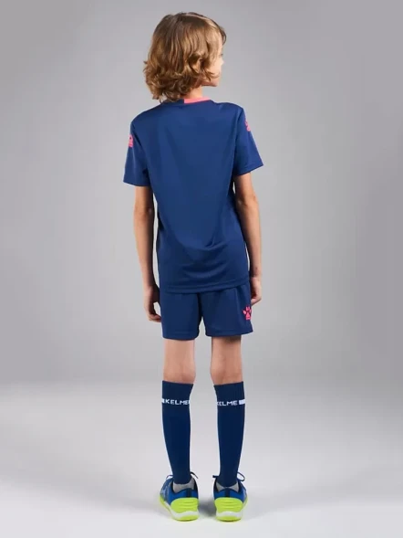Детская футбольная форма KELME Short Sleeve Football Kid (Dark Blue/Pink)