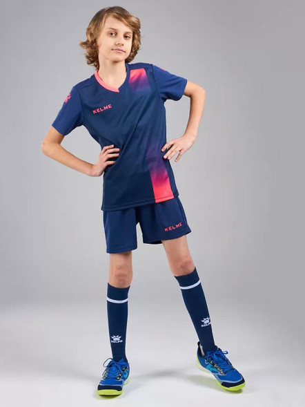 Детская футбольная форма KELME Short Sleeve Football Kid (Dark Blue/Pink)