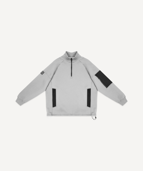 Свитшот на молнии 1/4 JOGEL Power Inside Sweatshirt W Relaxed Fit, серый