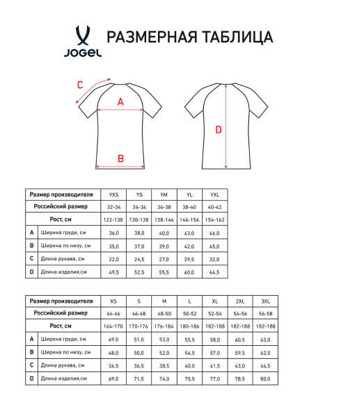Футболка игровая JOGEL PREMIER PerFormDRY Spartak Home Jersey, красный