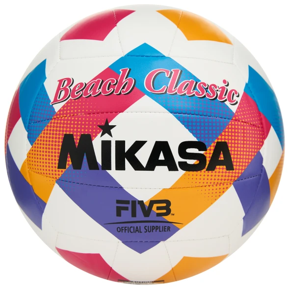 Мяч вол. пляжн. MIKASA BV543C-VXA-O, 18 панелей, синт.кожа (ТПУ), маш.сш., бут.кам, мультиколор